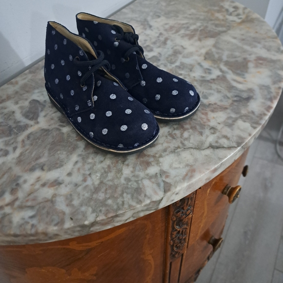 Nens Kids Girls Blue and Silver Polka Dot Ankle Boot Size 30 (US 12) New Unboxed - Picture 1 of 1